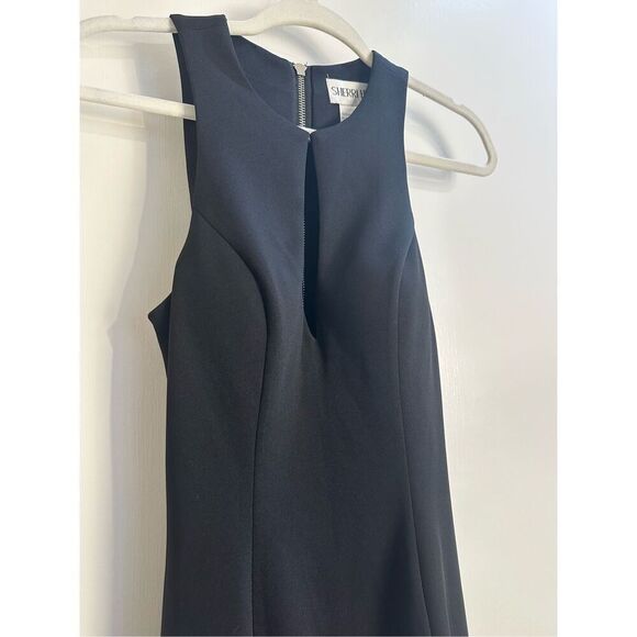 Sherri Hill size 0 black long formal gown with train and keyhole front open back - Picture 13 of 16